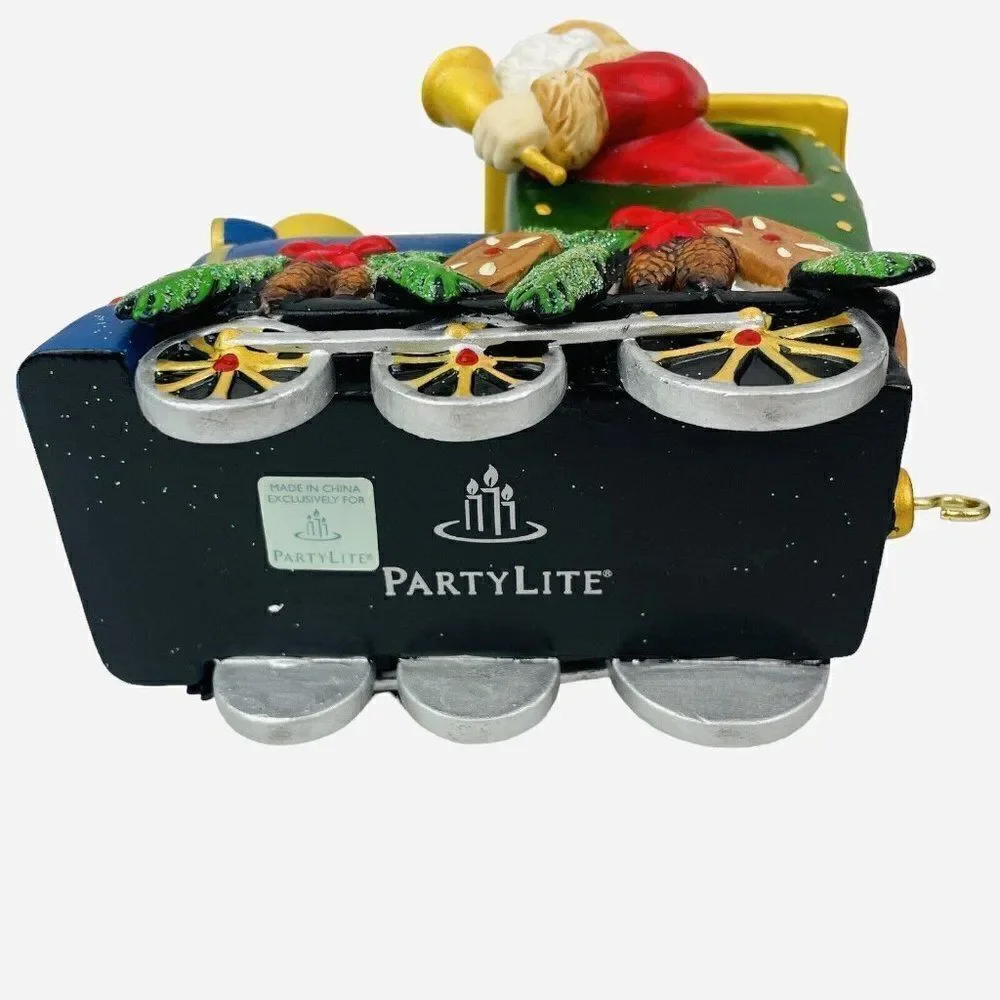 RETIRED PartyLite Santa Train Tealight Holder P9793 Original Box 3 Pc Christmas